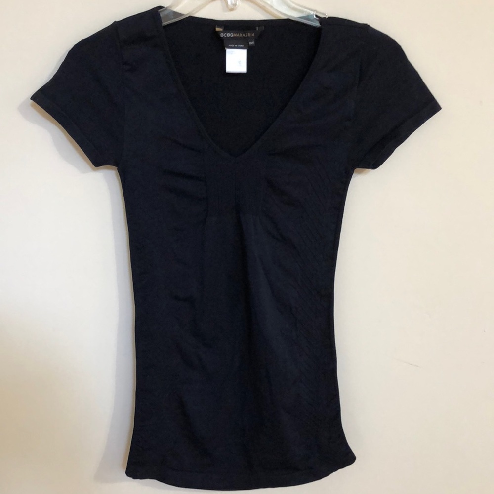 BCBG MAXAZRIA Navy Blue Spandex Top Size XS